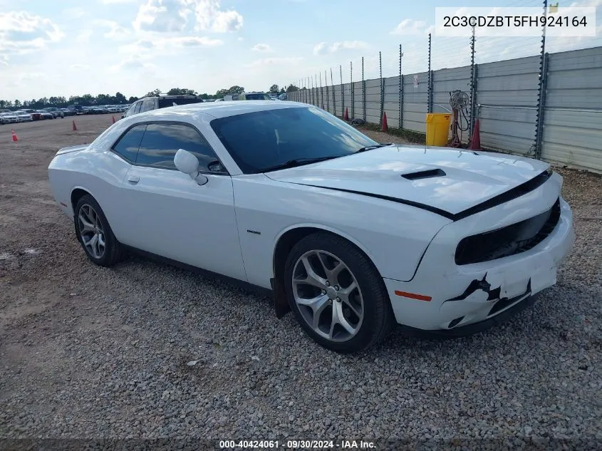 2015 Dodge Challenger R/T Plus VIN: 2C3CDZBT5FH924164 Lot: 40424061