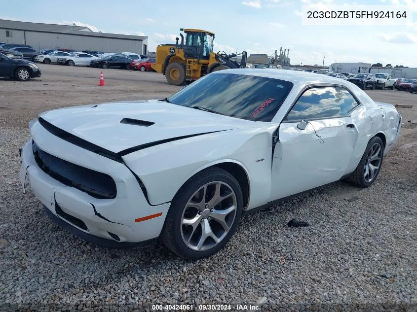 2015 Dodge Challenger R/T Plus VIN: 2C3CDZBT5FH924164 Lot: 40424061