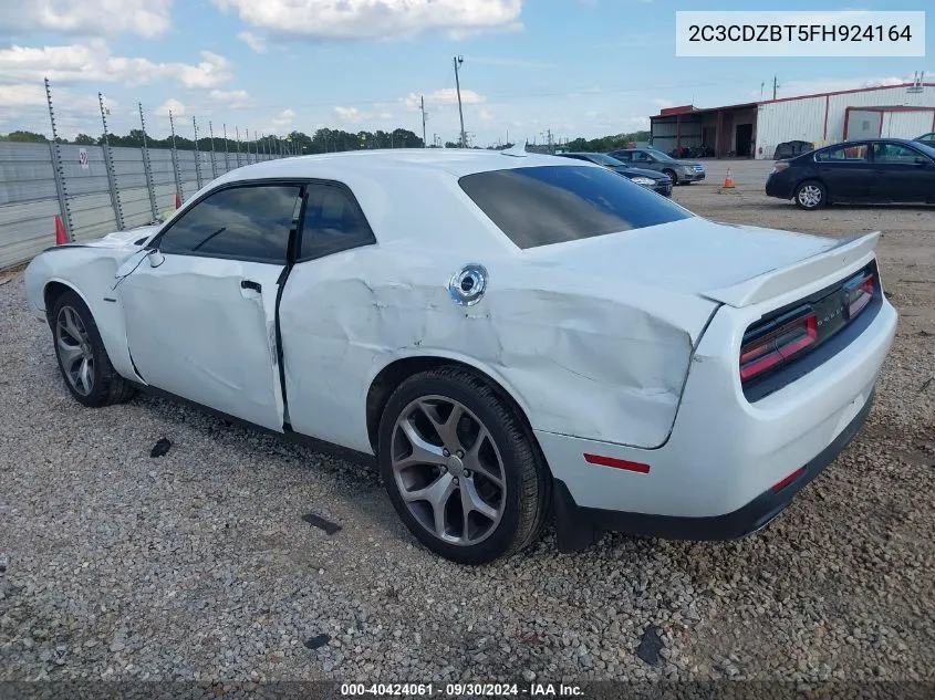 2015 Dodge Challenger R/T Plus VIN: 2C3CDZBT5FH924164 Lot: 40424061