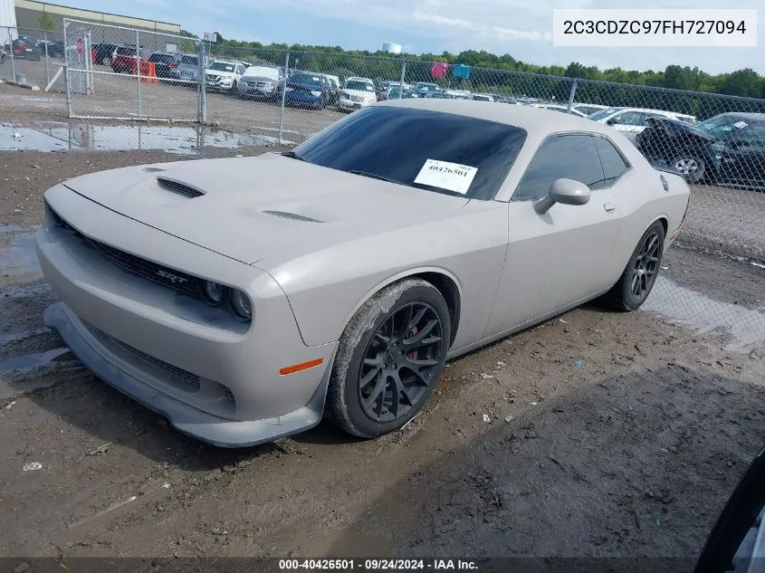 2015 Dodge Challenger Srt Hellcat VIN: 2C3CDZC97FH727094 Lot: 40426501