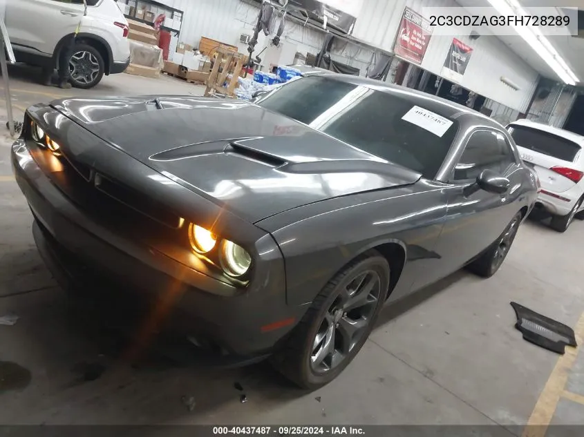 2015 Dodge Challenger Sxt VIN: 2C3CDZAG3FH728289 Lot: 40437487