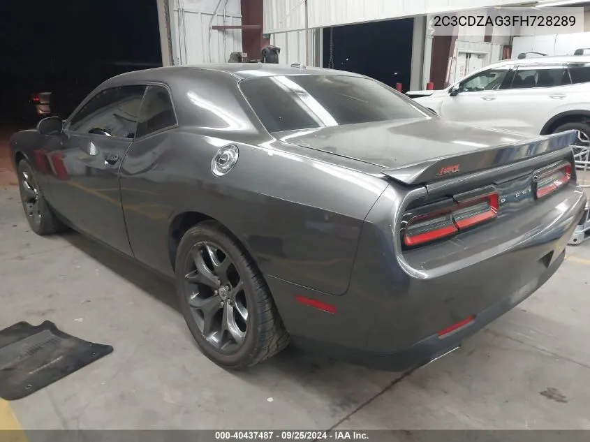 2015 Dodge Challenger Sxt VIN: 2C3CDZAG3FH728289 Lot: 40437487