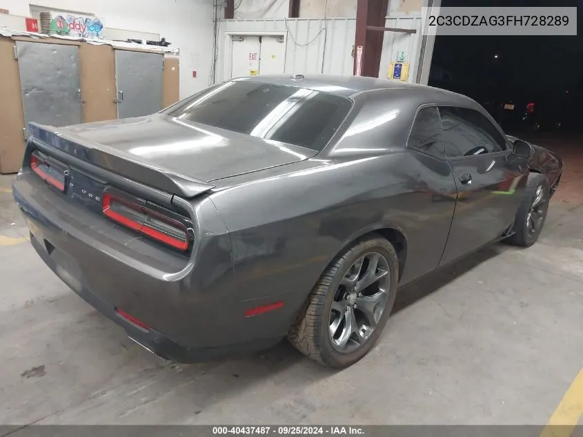 2015 Dodge Challenger Sxt VIN: 2C3CDZAG3FH728289 Lot: 40437487