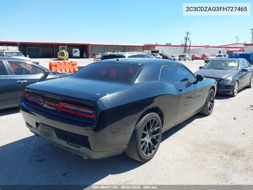 2015 Dodge Challenger Sxt VIN: 2C3CDZAG3FH727465 Lot: 40447125