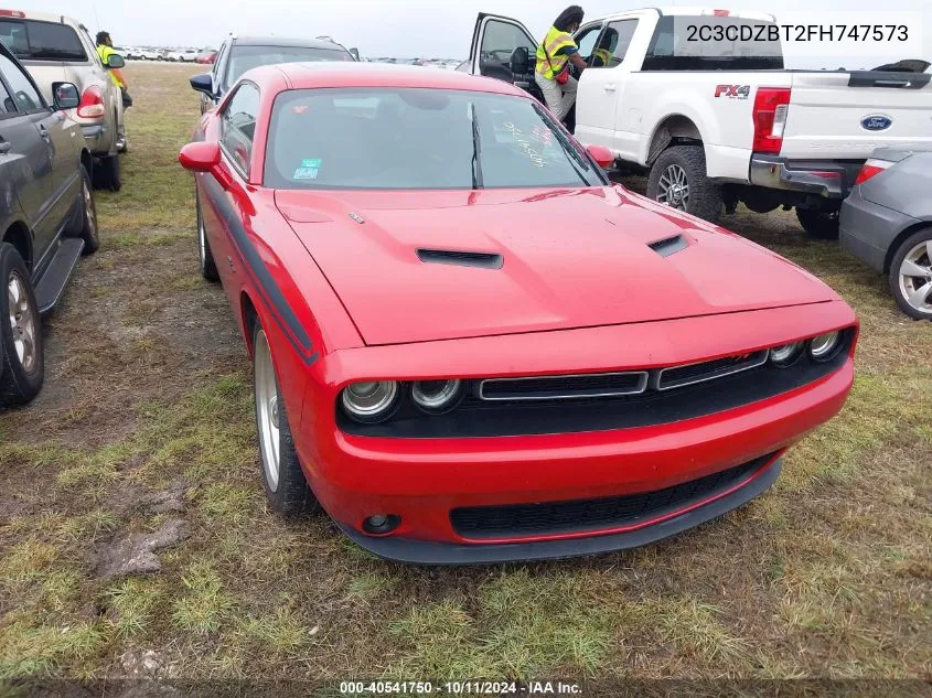 2015 Dodge Challenger R/T Plus VIN: 2C3CDZBT2FH747573 Lot: 40541750