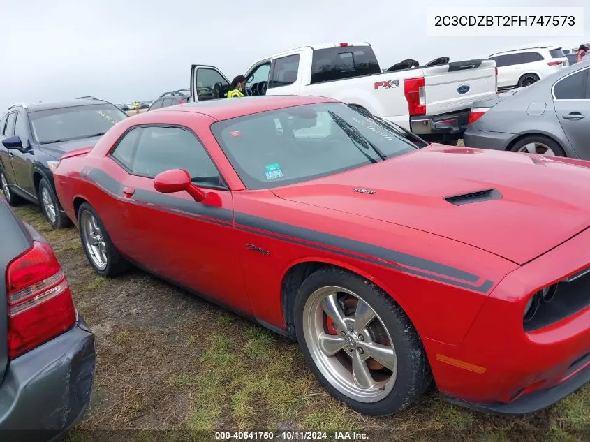 2015 Dodge Challenger R/T Plus VIN: 2C3CDZBT2FH747573 Lot: 40541750