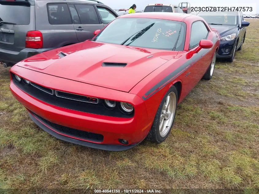 2015 Dodge Challenger R/T Plus VIN: 2C3CDZBT2FH747573 Lot: 40541750