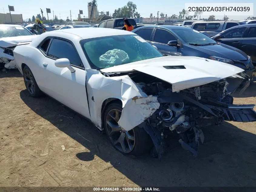 2015 Dodge Challenger Sxt VIN: 2C3CDZAG3FH740359 Lot: 40566249