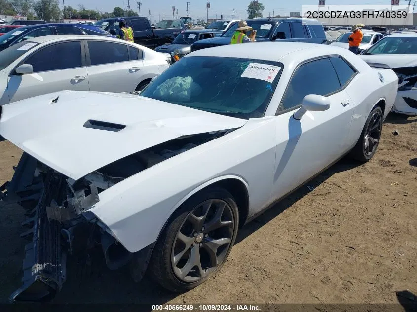 2015 Dodge Challenger Sxt VIN: 2C3CDZAG3FH740359 Lot: 40566249