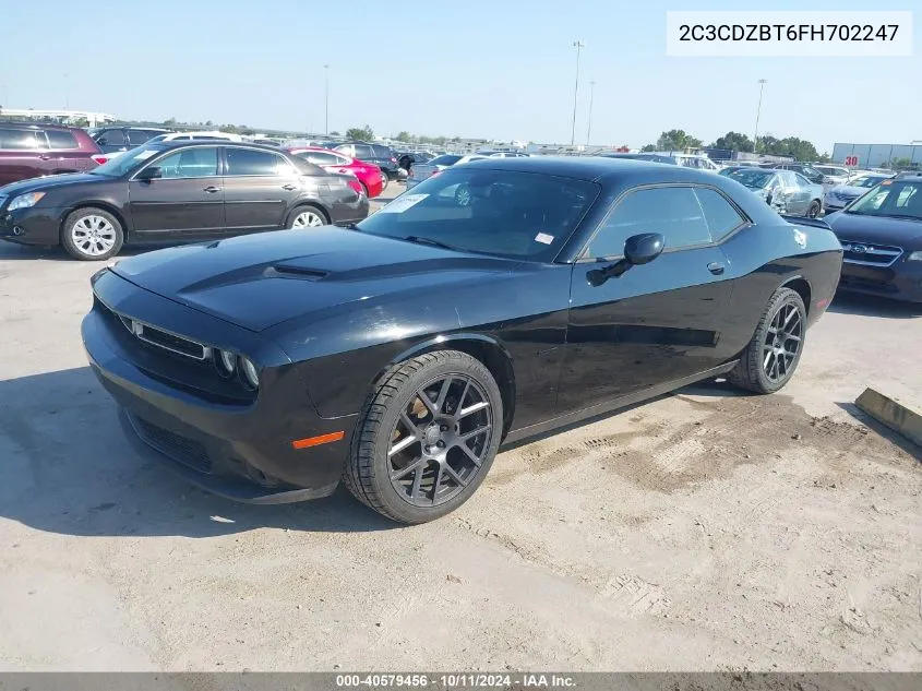 2015 Dodge Challenger R/T Plus VIN: 2C3CDZBT6FH702247 Lot: 40579456