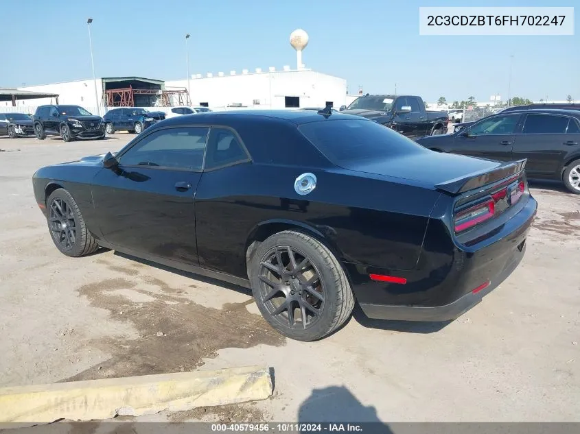 2015 Dodge Challenger R/T Plus VIN: 2C3CDZBT6FH702247 Lot: 40579456