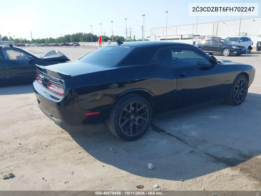 2015 Dodge Challenger R/T Plus VIN: 2C3CDZBT6FH702247 Lot: 40579456