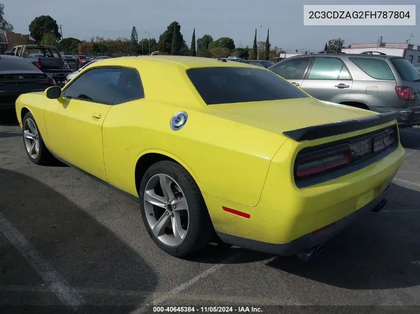 2C3CDZAG2FH787804 2015 Dodge Challenger Sxt