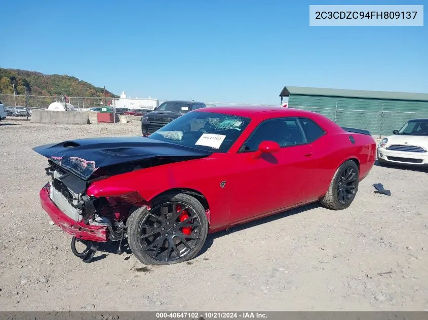 2015 Dodge Challenger Srt Hellcat VIN: 2C3CDZC94FH809137 Lot: 40647102