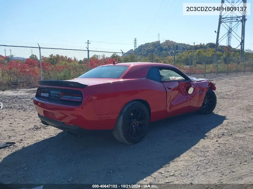 2015 Dodge Challenger Srt Hellcat VIN: 2C3CDZC94FH809137 Lot: 40647102