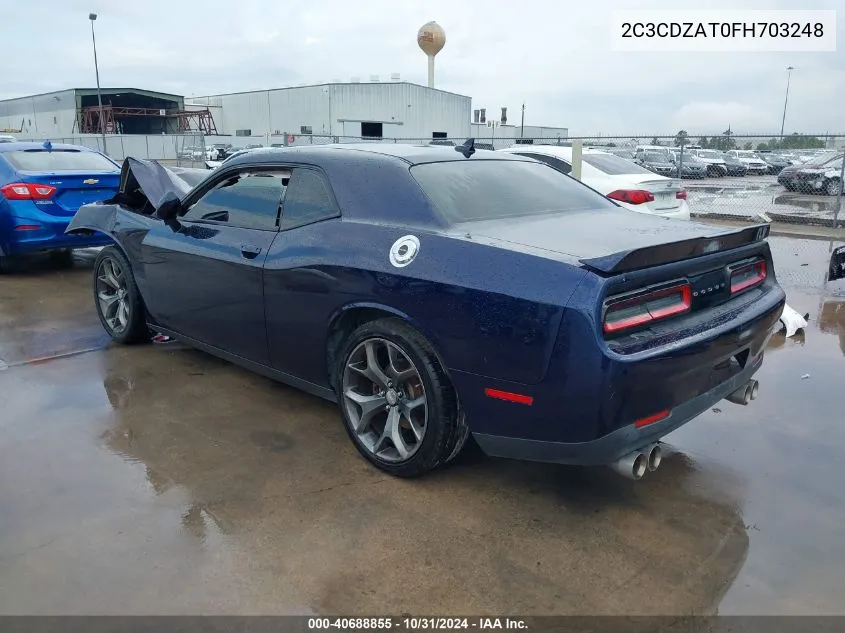 2015 Dodge Challenger R/T VIN: 2C3CDZAT0FH703248 Lot: 40688855