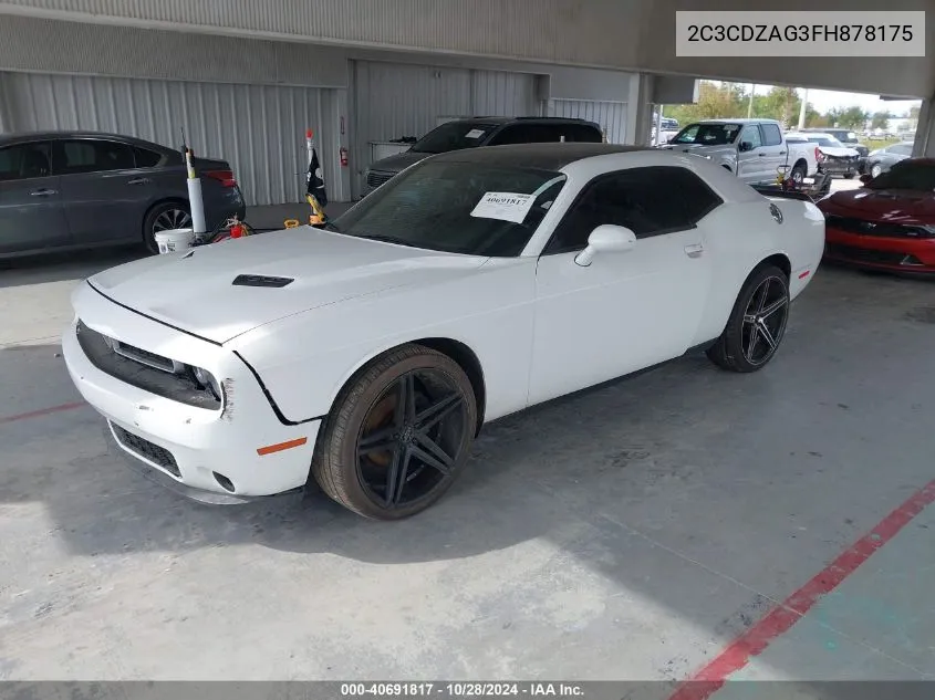 2015 Dodge Challenger Sxt VIN: 2C3CDZAG3FH878175 Lot: 40691817