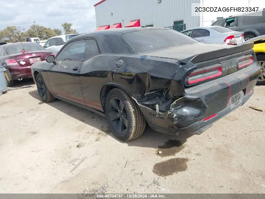 2015 Dodge Challenger Sxt VIN: 2C3CDZAG6FH823347 Lot: 40704757