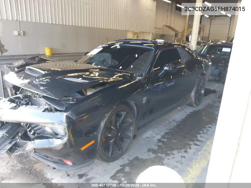 2015 Dodge Challenger Sxt VIN: 2C3CDZAG5FH874015 Lot: 40717708