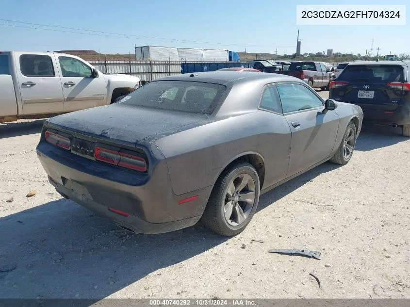 2C3CDZAG2FH704324 2015 Dodge Challenger Sxt