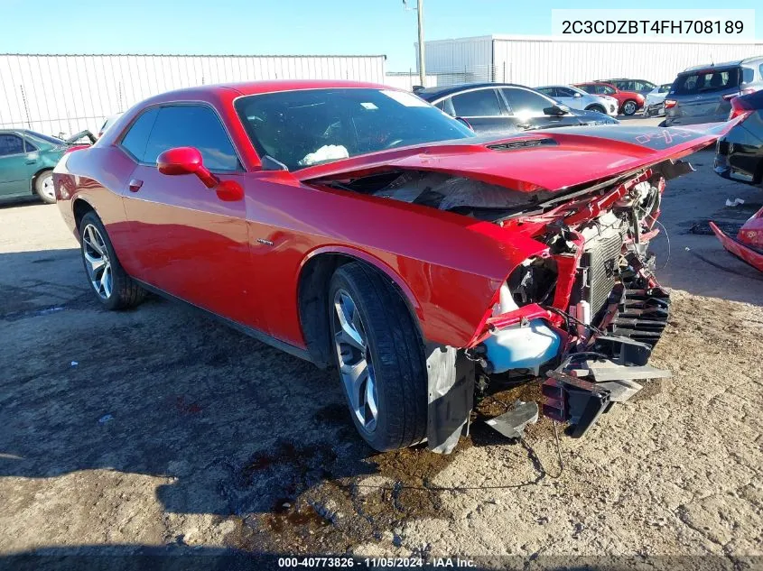 2015 Dodge Challenger R/T Plus VIN: 2C3CDZBT4FH708189 Lot: 40773826