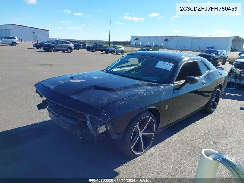 2015 Dodge Challenger R/T Scat Pack VIN: 2C3CDZFJ7FH750459 Lot: 40793526