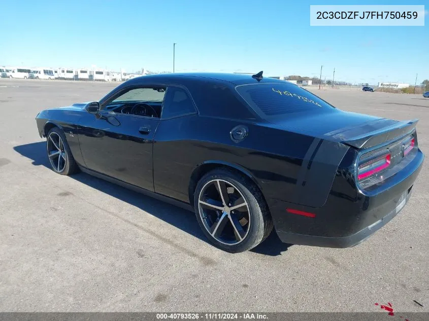 2015 Dodge Challenger R/T Scat Pack VIN: 2C3CDZFJ7FH750459 Lot: 40793526