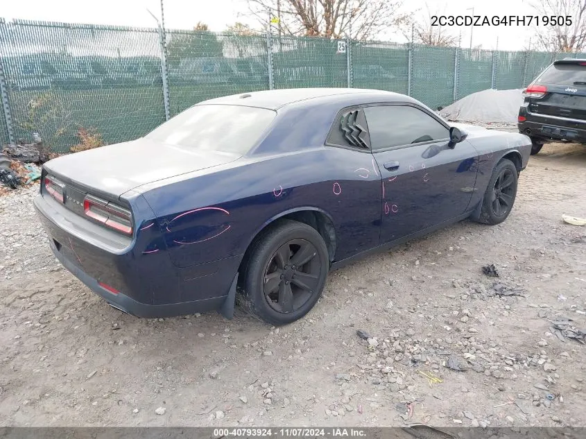 2015 Dodge Challenger Sxt VIN: 2C3CDZAG4FH719505 Lot: 40793924