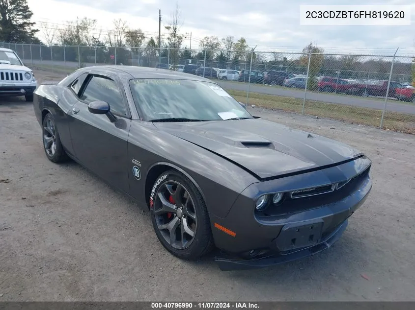 2015 Dodge Challenger R/T Plus VIN: 2C3CDZBT6FH819620 Lot: 40796990