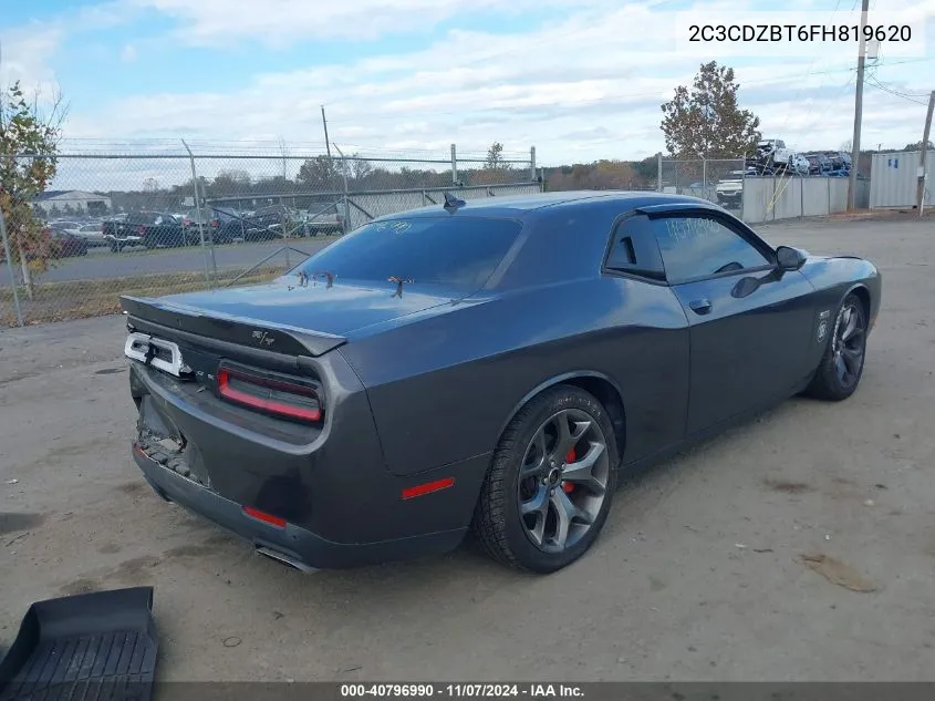 2015 Dodge Challenger R/T Plus VIN: 2C3CDZBT6FH819620 Lot: 40796990