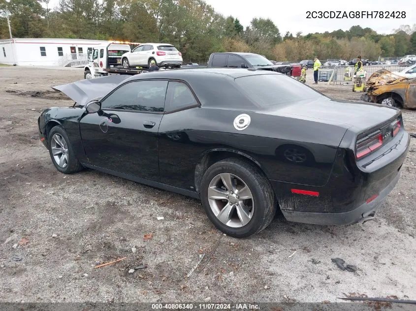 2015 Dodge Challenger Sxt VIN: 2C3CDZAG8FH782428 Lot: 40806340