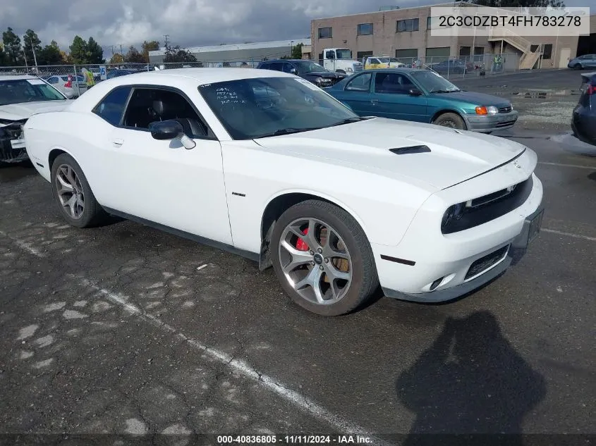 2015 Dodge Challenger R/T Plus VIN: 2C3CDZBT4FH783278 Lot: 40836805