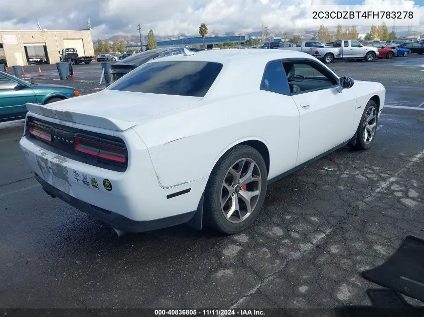 2015 Dodge Challenger R/T Plus VIN: 2C3CDZBT4FH783278 Lot: 40836805