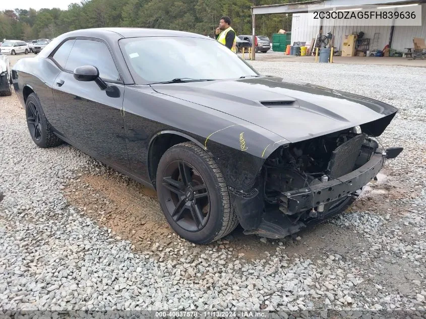 2015 Dodge Challenger Sxt VIN: 2C3CDZAG5FH839636 Lot: 40837578