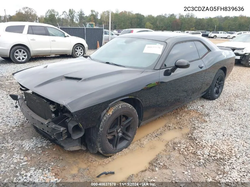 2015 Dodge Challenger Sxt VIN: 2C3CDZAG5FH839636 Lot: 40837578