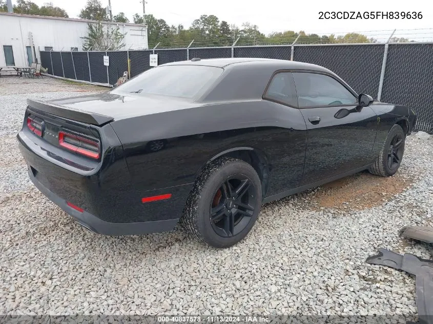 2015 Dodge Challenger Sxt VIN: 2C3CDZAG5FH839636 Lot: 40837578