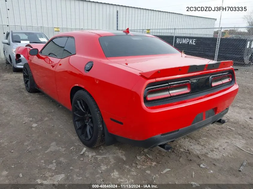 2C3CDZDJ3FH703335 2015 Dodge Challenger Srt 392