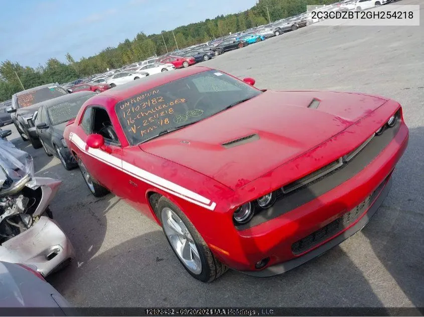 2016 Dodge Challenger R/T VIN: 2C3CDZBT2GH254218 Lot: 12082890