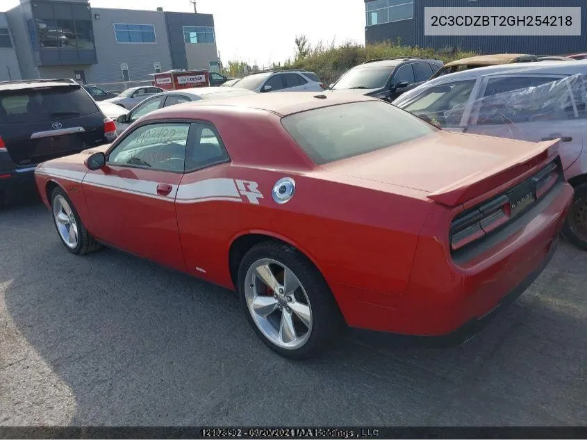 2016 Dodge Challenger R/T VIN: 2C3CDZBT2GH254218 Lot: 12082890