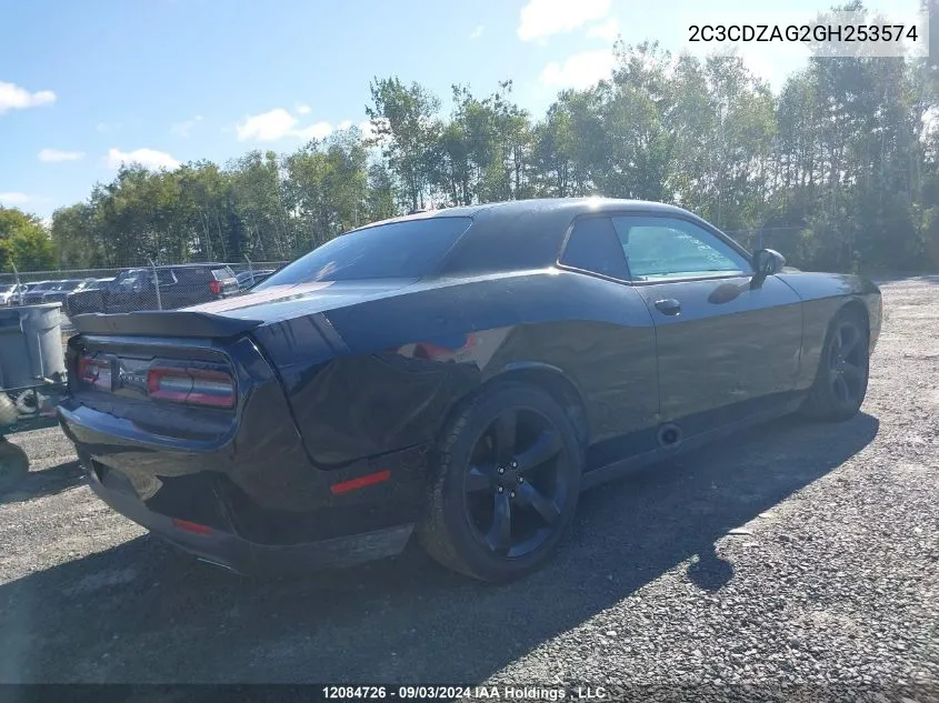 2016 Dodge Challenger Sxt VIN: 2C3CDZAG2GH253574 Lot: 12084726