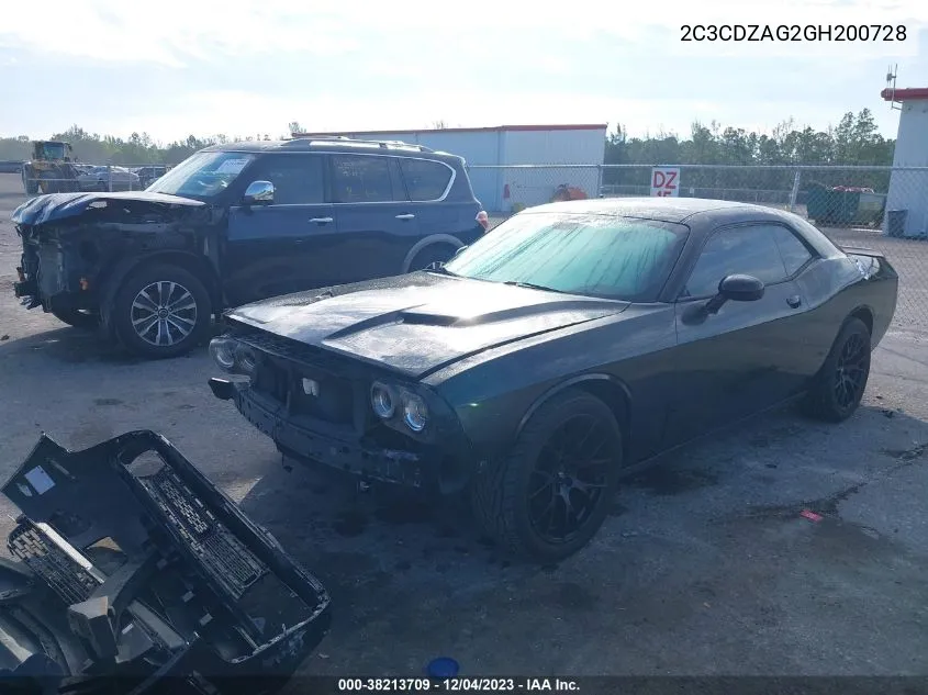 2C3CDZAG2GH200728 2016 Dodge Challenger Sxt