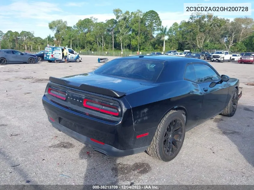 2C3CDZAG2GH200728 2016 Dodge Challenger Sxt