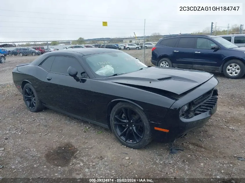 2C3CDZAG1GH184747 2016 Dodge Challenger Sxt