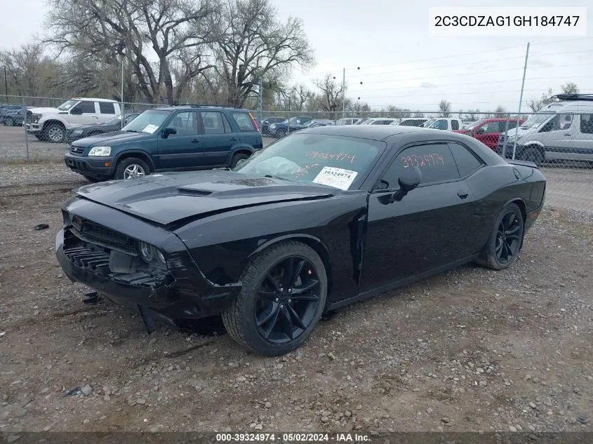 2016 Dodge Challenger Sxt VIN: 2C3CDZAG1GH184747 Lot: 39324974