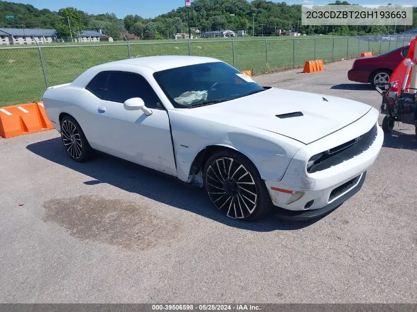 2C3CDZBT2GH193663 2016 Dodge Challenger R/T