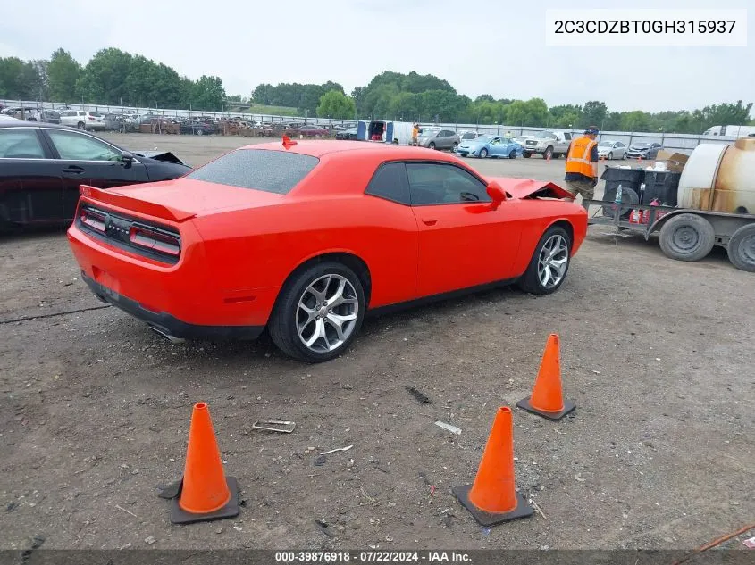 2C3CDZBT0GH315937 2016 Dodge Challenger R/T Plus