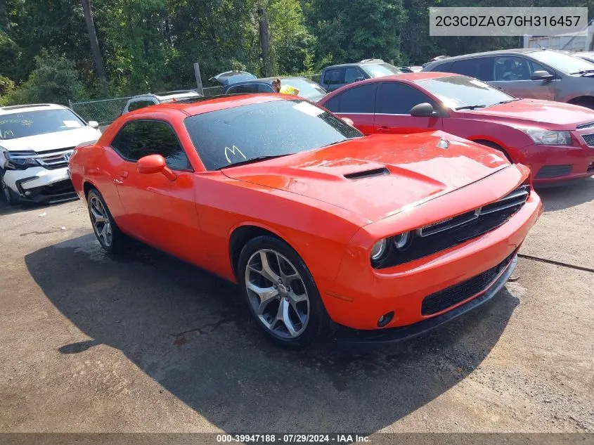 2016 Dodge Challenger Sxt Plus VIN: 2C3CDZAG7GH316457 Lot: 39947188