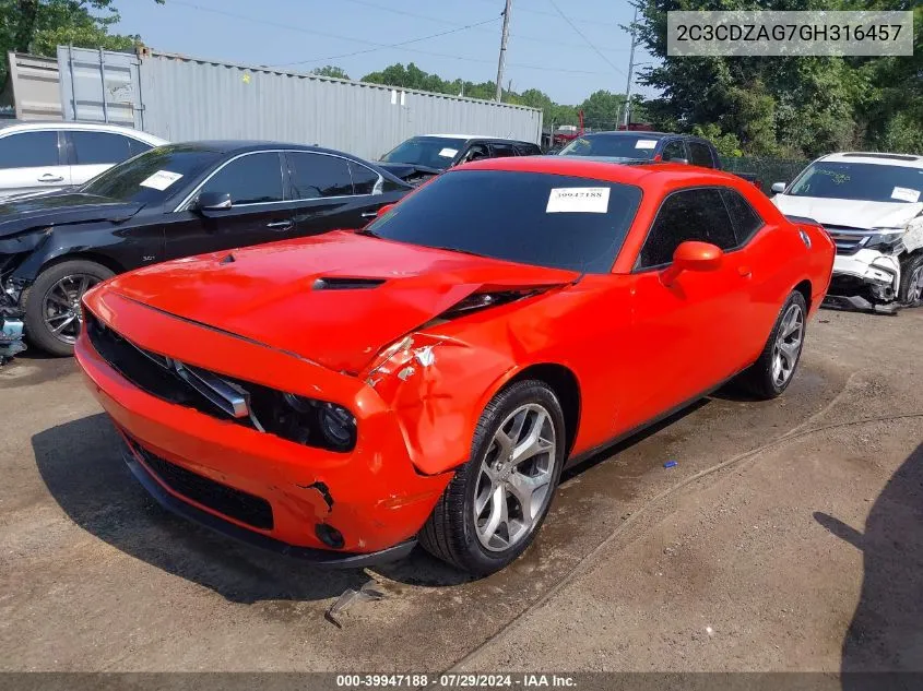 2016 Dodge Challenger Sxt Plus VIN: 2C3CDZAG7GH316457 Lot: 39947188