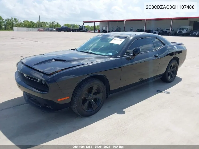 2C3CDZAG3GH107488 2016 Dodge Challenger Sxt