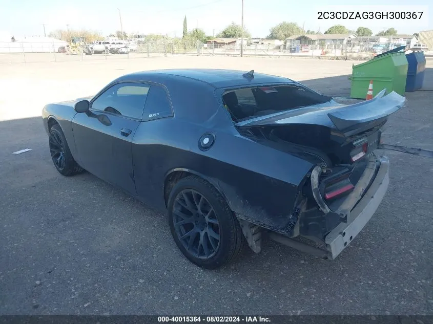 2C3CDZAG3GH300367 2016 Dodge Challenger Sxt Plus